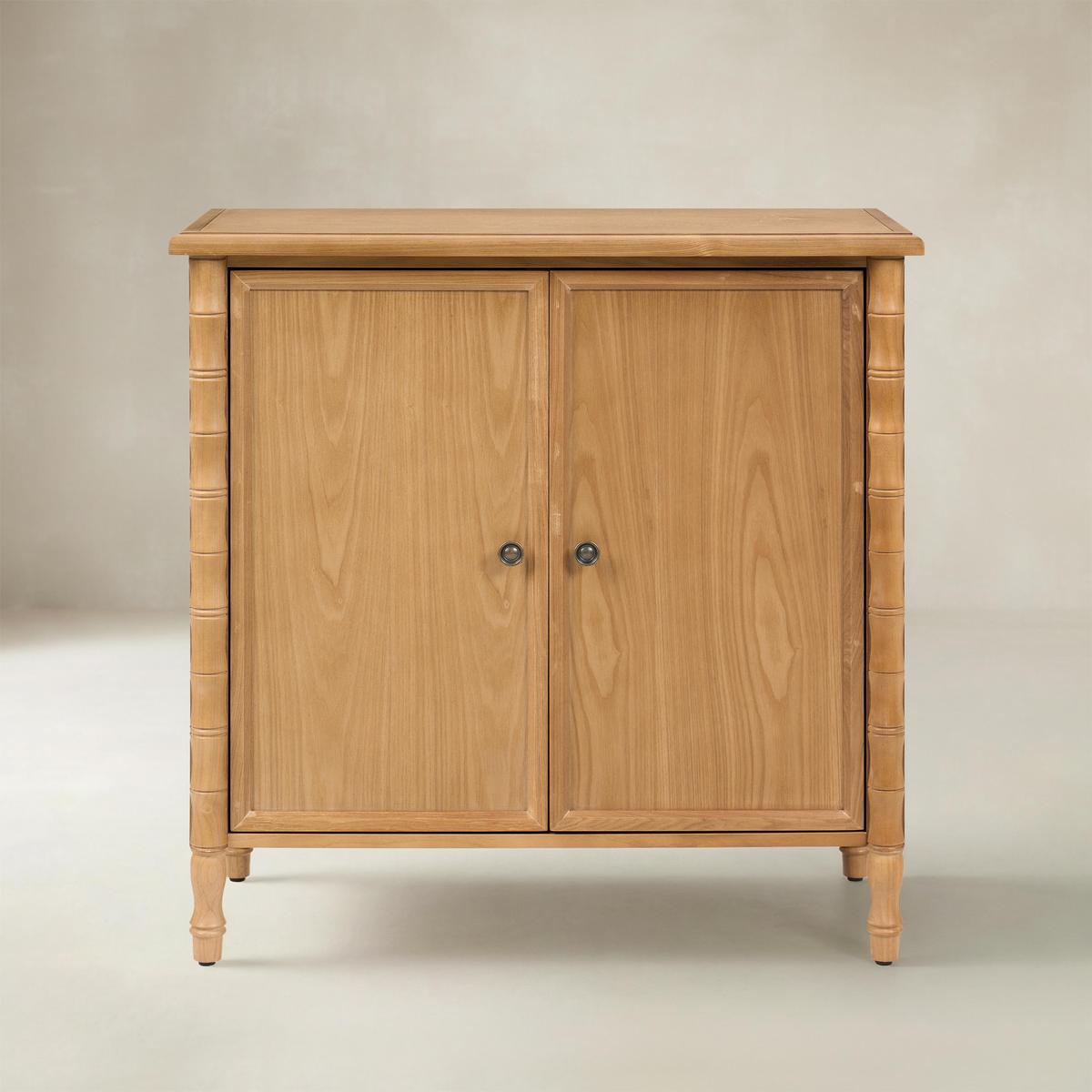 Deb 32" Wood Veneer Accent Cabinet with Adjustable Shelves, Modern Transitional Style