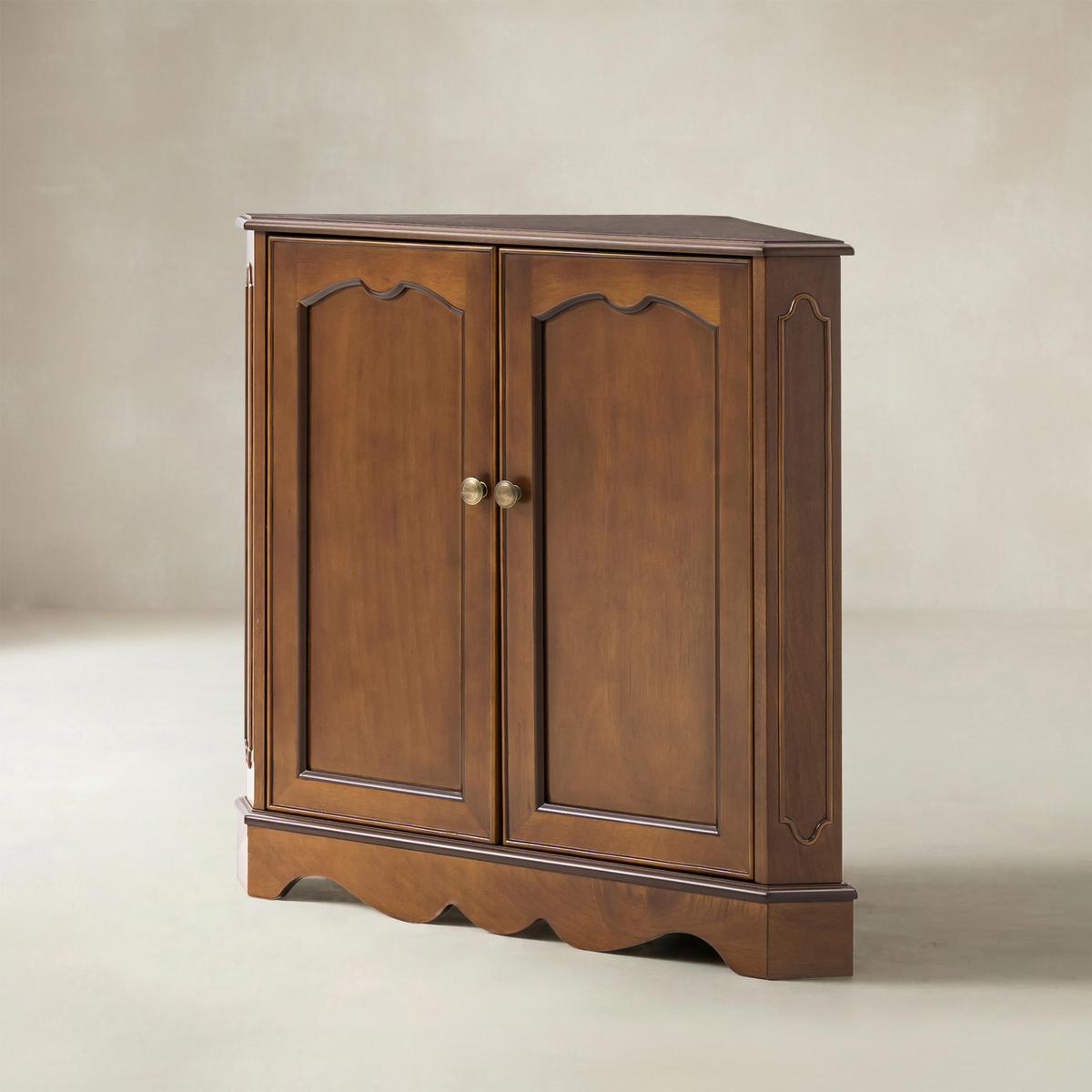 Hagen Traditional 2-Door Corner Cabinet – 30″ H Classic Wood Storage Cabinet with Decorative Molding