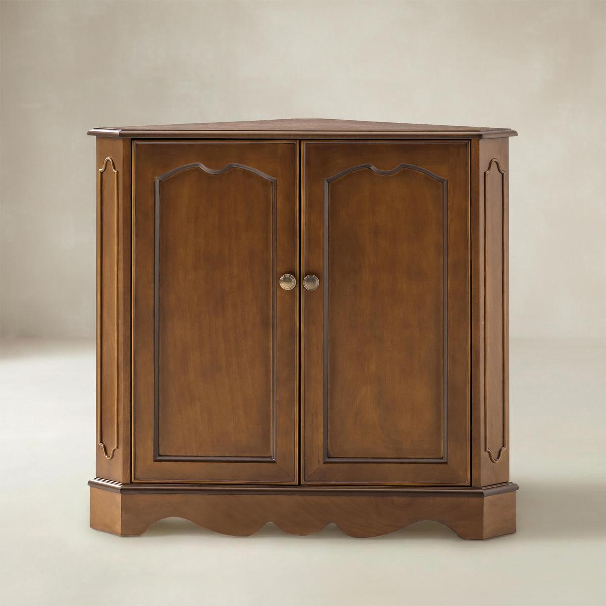 Hagen Traditional 2-Door Corner Cabinet – 30″ H Classic Wood Storage Cabinet with Decorative Molding