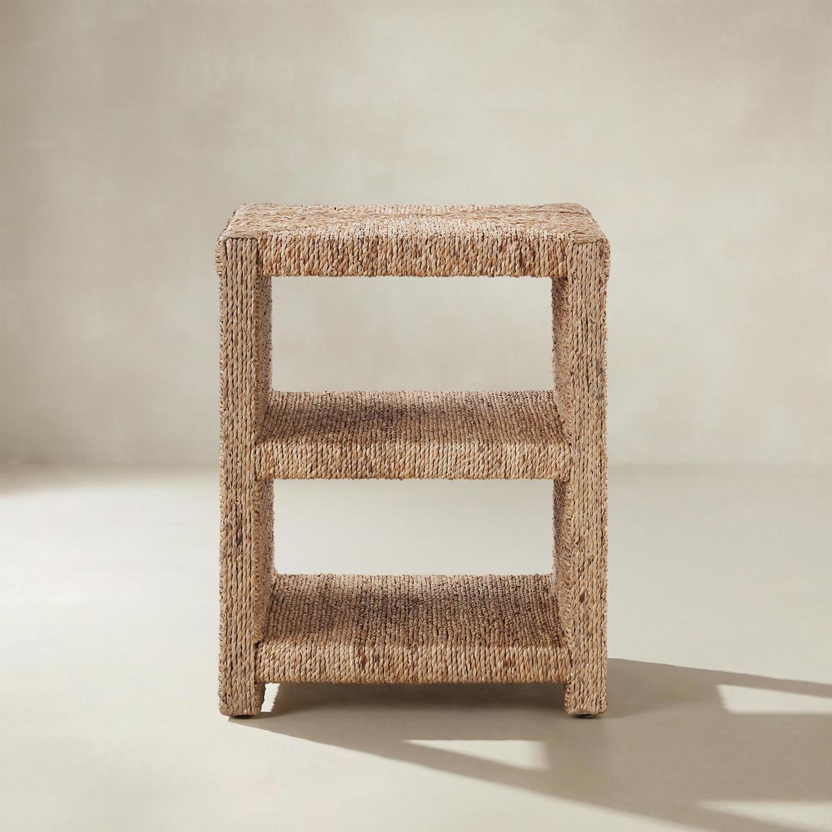 Beach House Style Burkhard 24" Side Table with Grass Rope Accent
