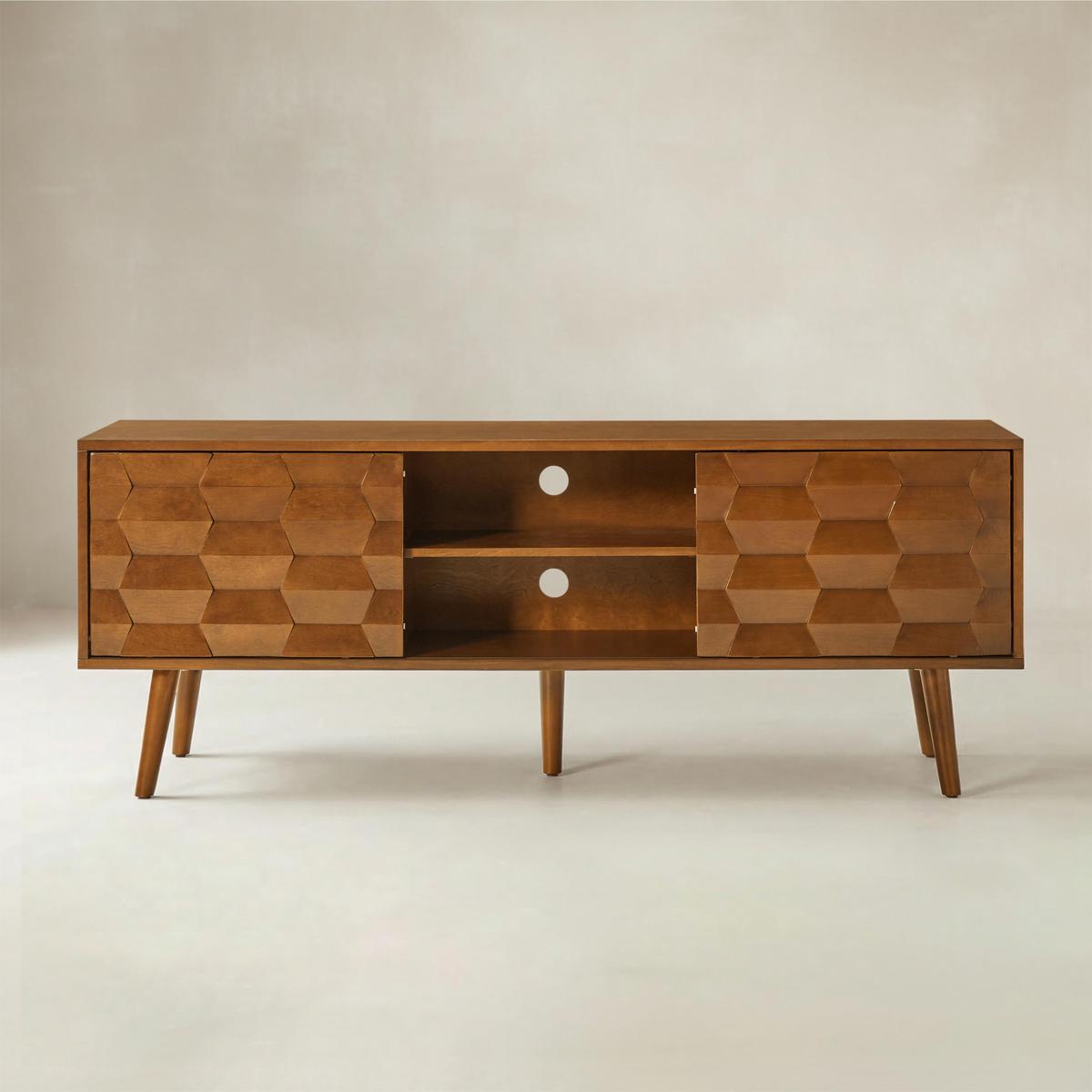 Velasco Mid-century Modern TV Stand with Built-in Cable Management