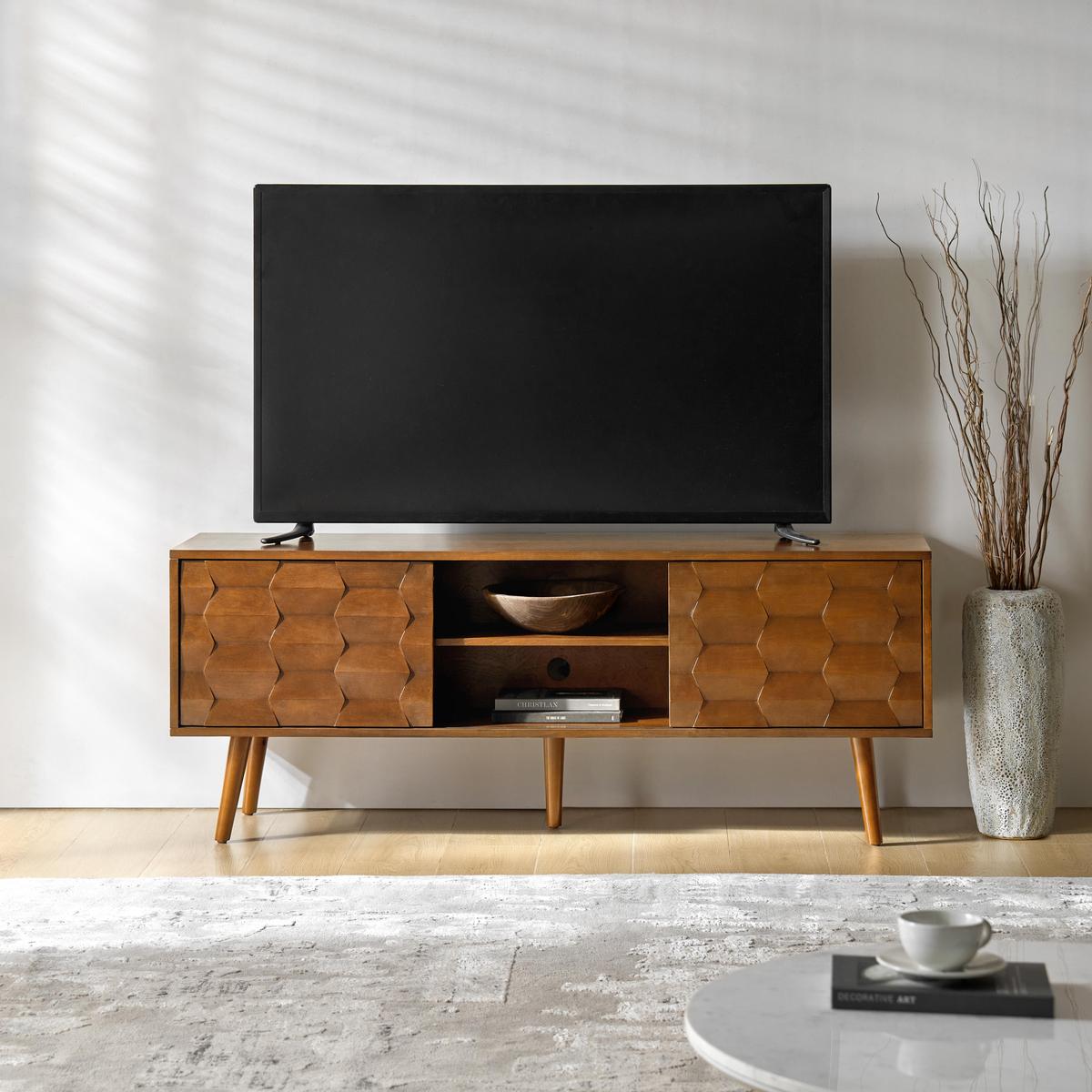 Velasco Mid-century Modern TV Stand with Built-in Cable Management
