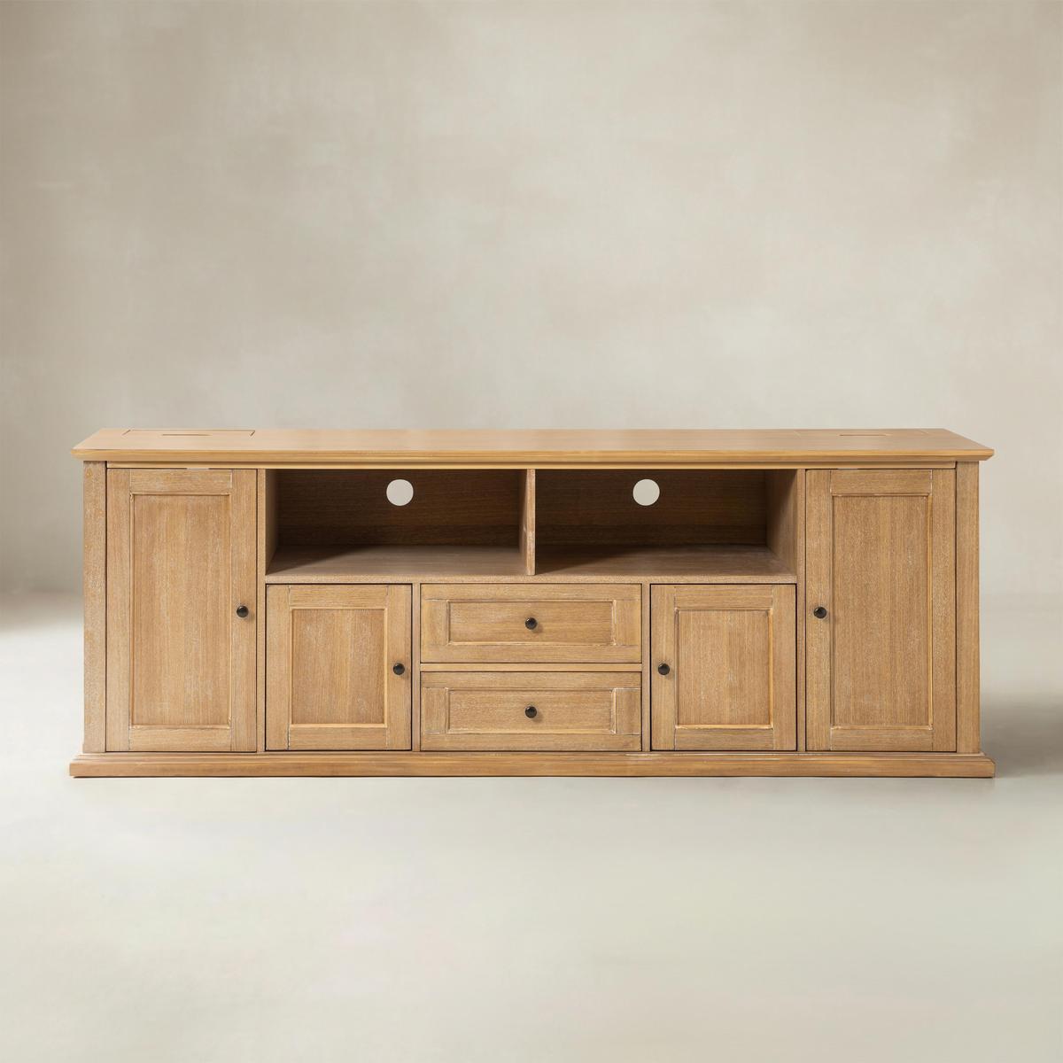 Traditional Storage TV Stand with Built-in Outlets