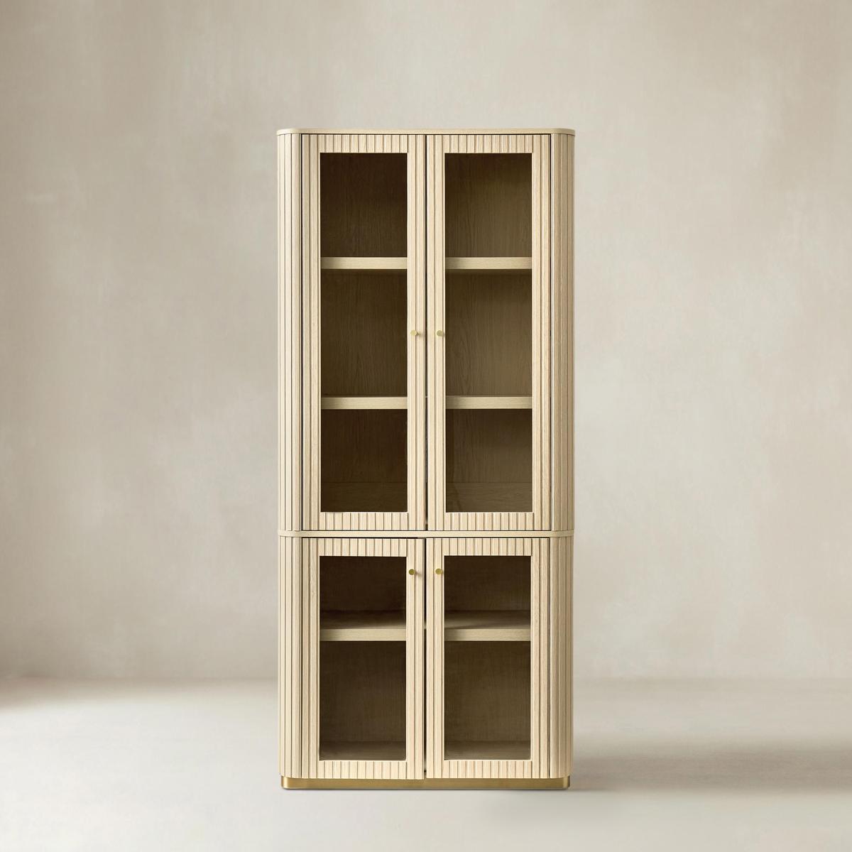 Estrella Modern Gold Frame Glass Display Cabinet
