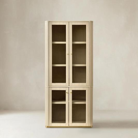 Estrella Modern Gold Frame Glass Display Cabinet