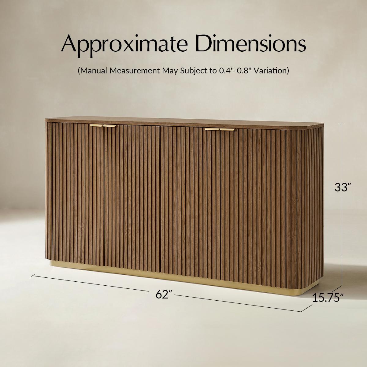 Modern Fluted Curved Wood Cabinet with Elegant Storage Solution