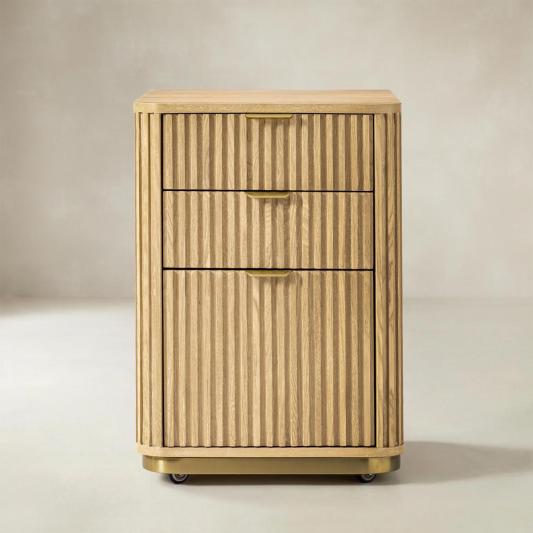 Modern Fluted Cabinet with Drawers and A4 File Storage