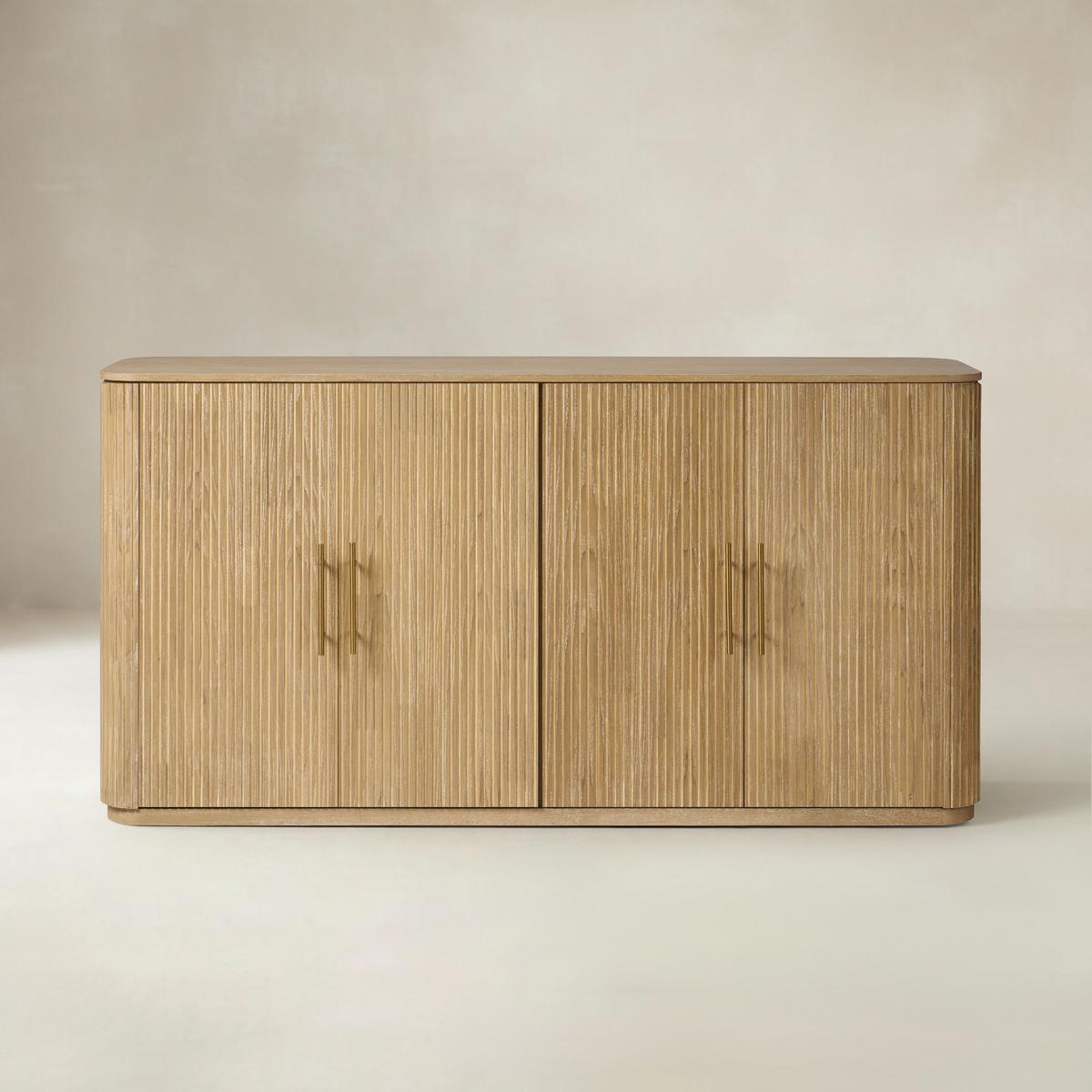 Ivan Fluted Premium Wood Cabinet