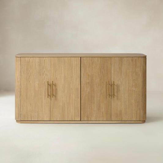 Ivan Fluted Premium Wood Cabinet