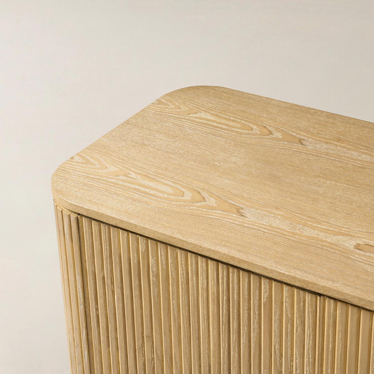 Ivan Fluted Premium Wood Cabinet