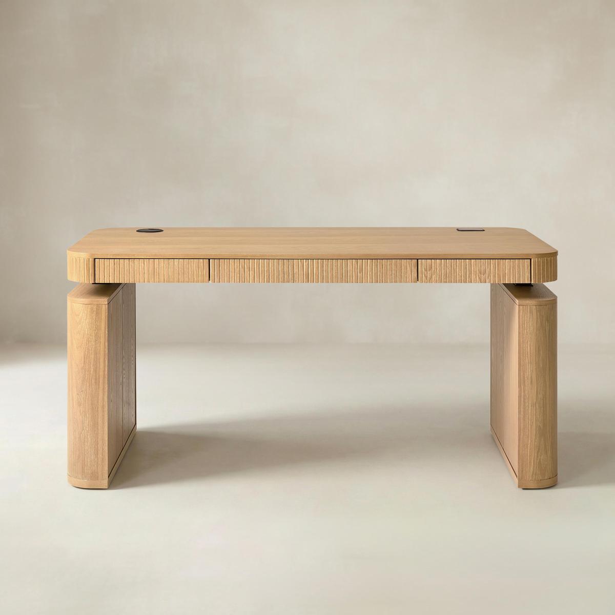 Baggio Modern Fluted Electric Adjustable Standing Desk - HULALA HOME