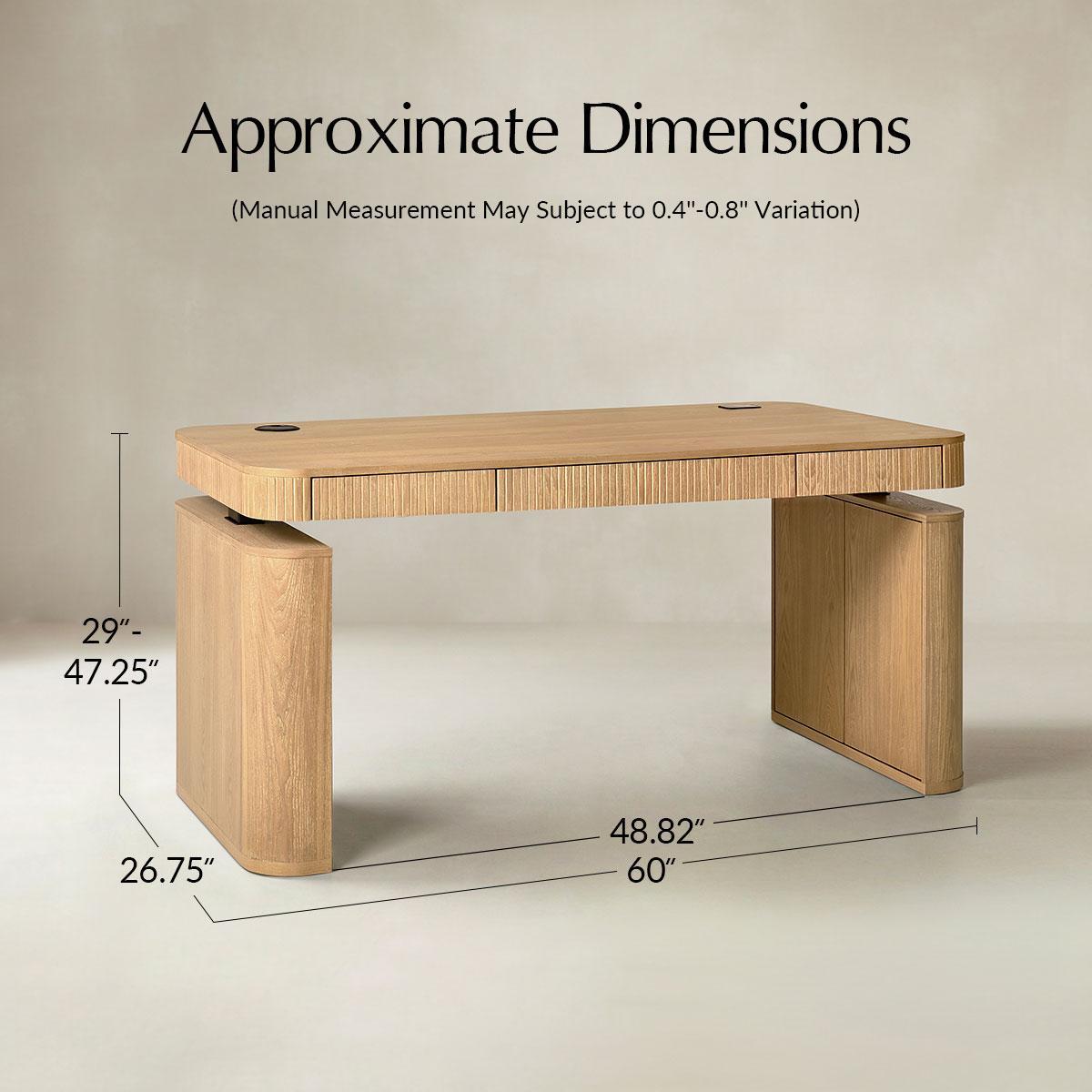 Baggio Modern Electric Adjustable Standing Desk with Cable Management