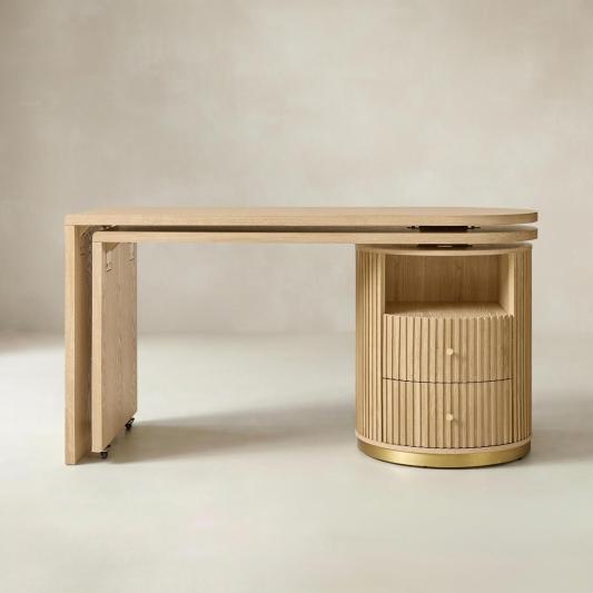 Modern Fluted 360 Rotating Office Desk