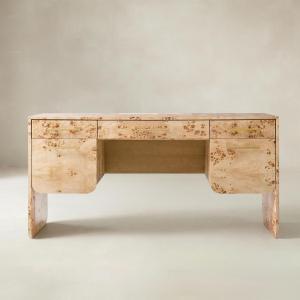 Burl Wood Desk with Timeless Modern Appeal