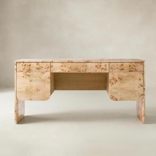 Burl Wood Desk with Timeless Modern Appeal