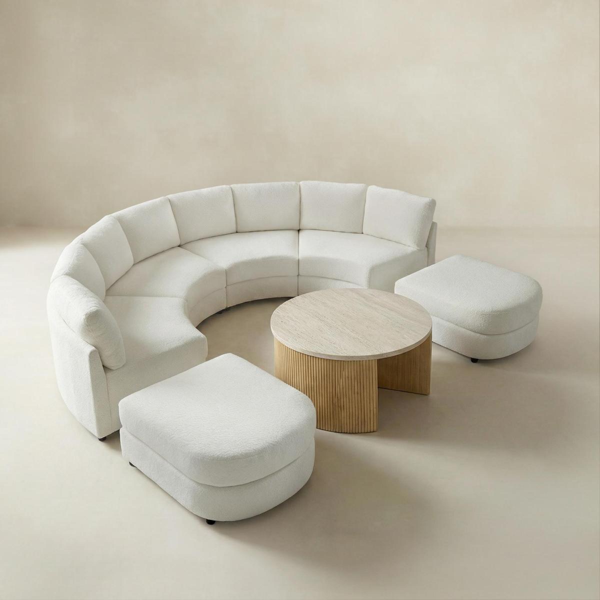 Aeris Modern Curved Sectional Couch Living Room Collection