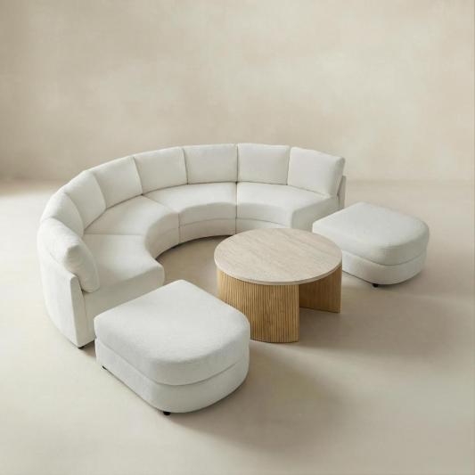 Aeris Modern Curved Sectional Couch Living Room Collection