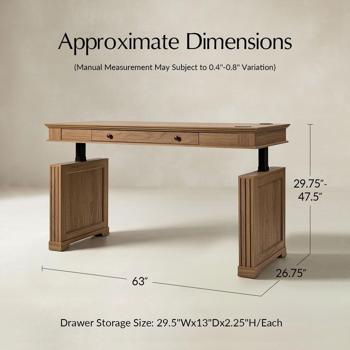 Julia Farmhouse Electric Adjustable Standing Desk-HULALA HOME