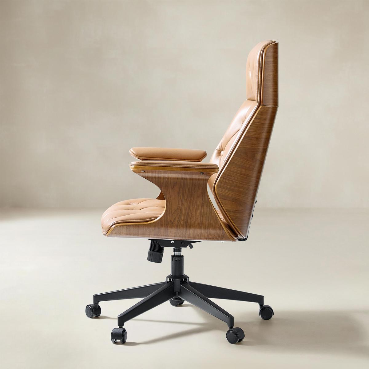 Brigida Curved Wood Back Office Chair | Hulala Home