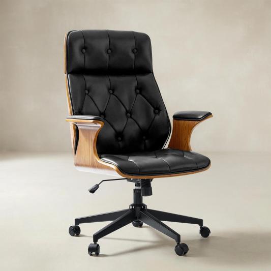 Brigida Curved Wood Back Office Chair