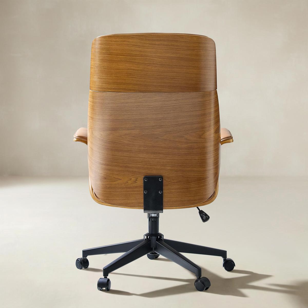 Brigida Curved Wood Back Office Chair | Hulala Home