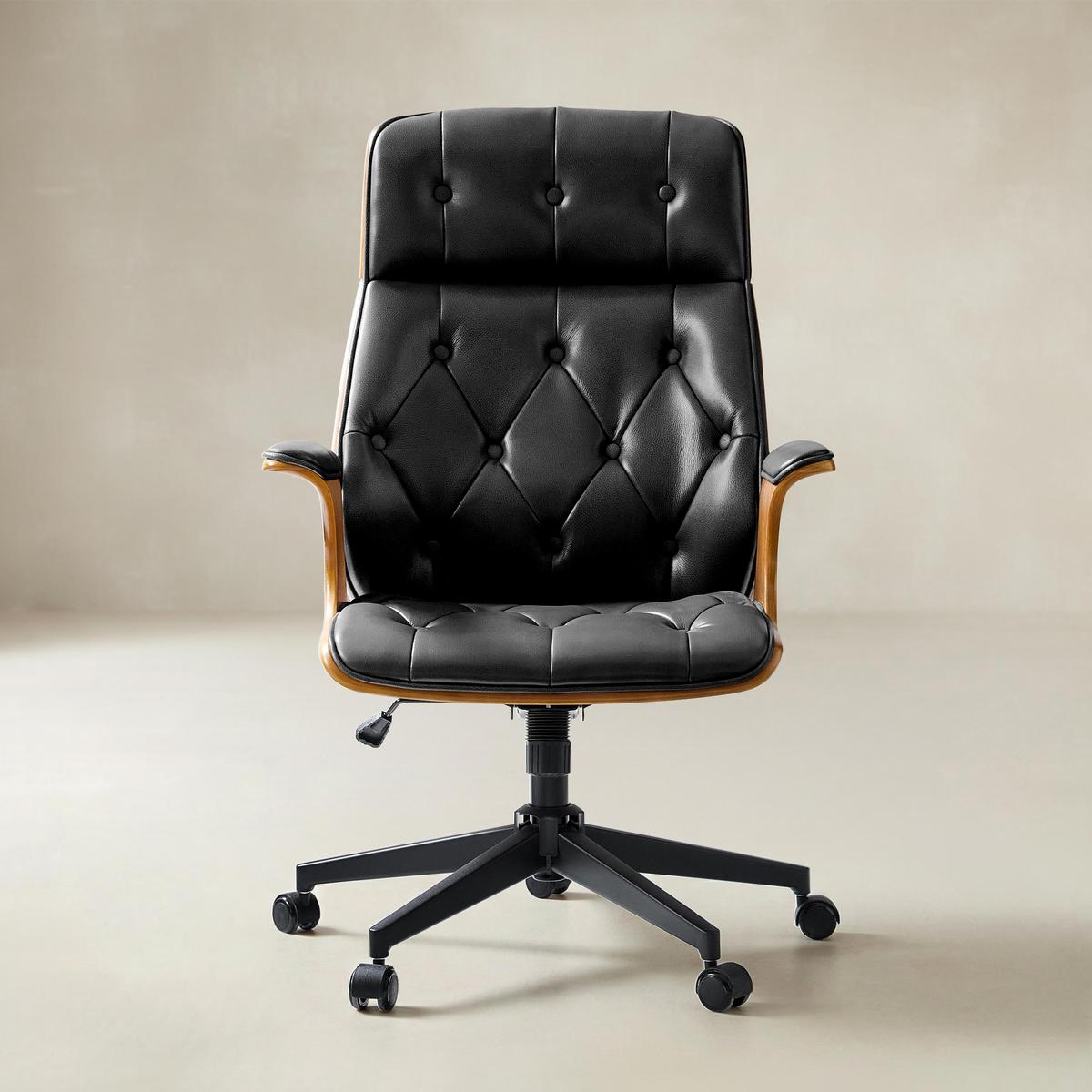 Brigida Curved Wood Back Office Chair