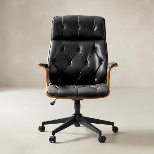 Brigida Curved Wood Back Office Chair