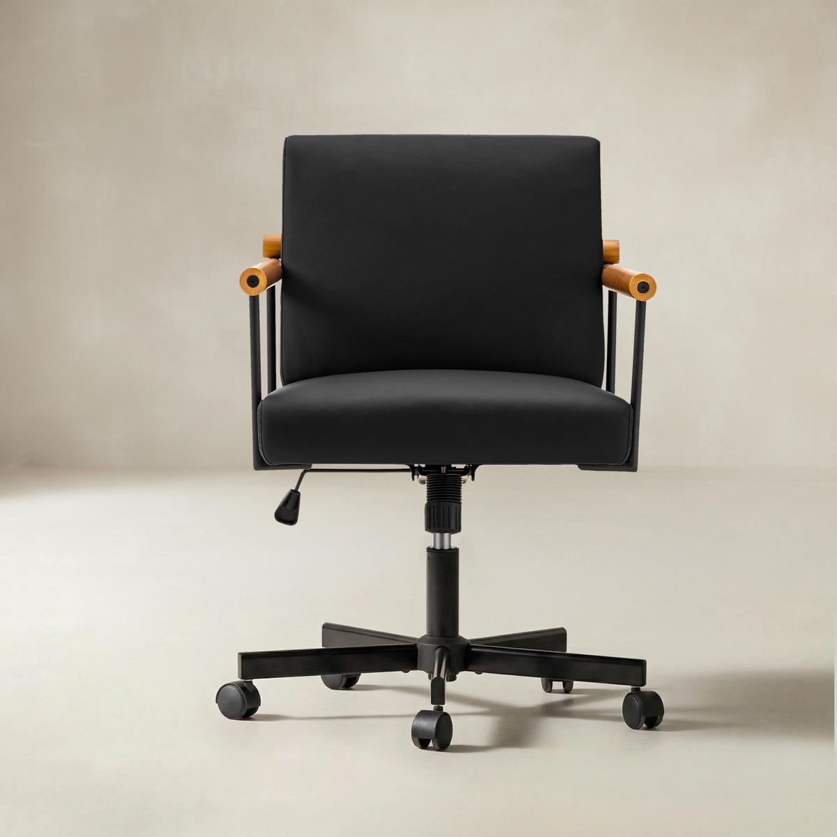 Aurora Solid Wood Armrests Office Chair