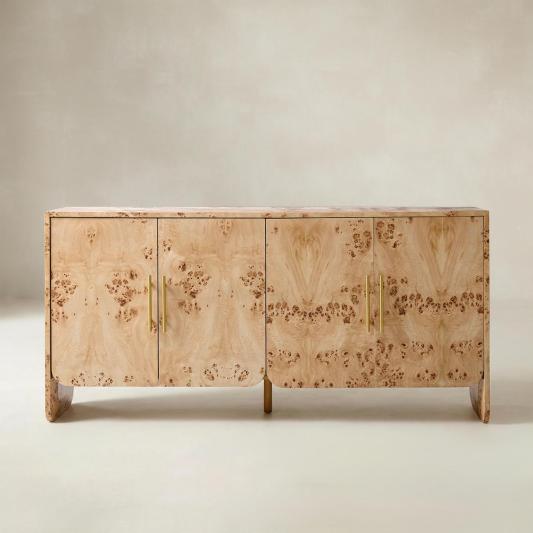 Contemporary Burl Veneer Cabinet for Stylish Living