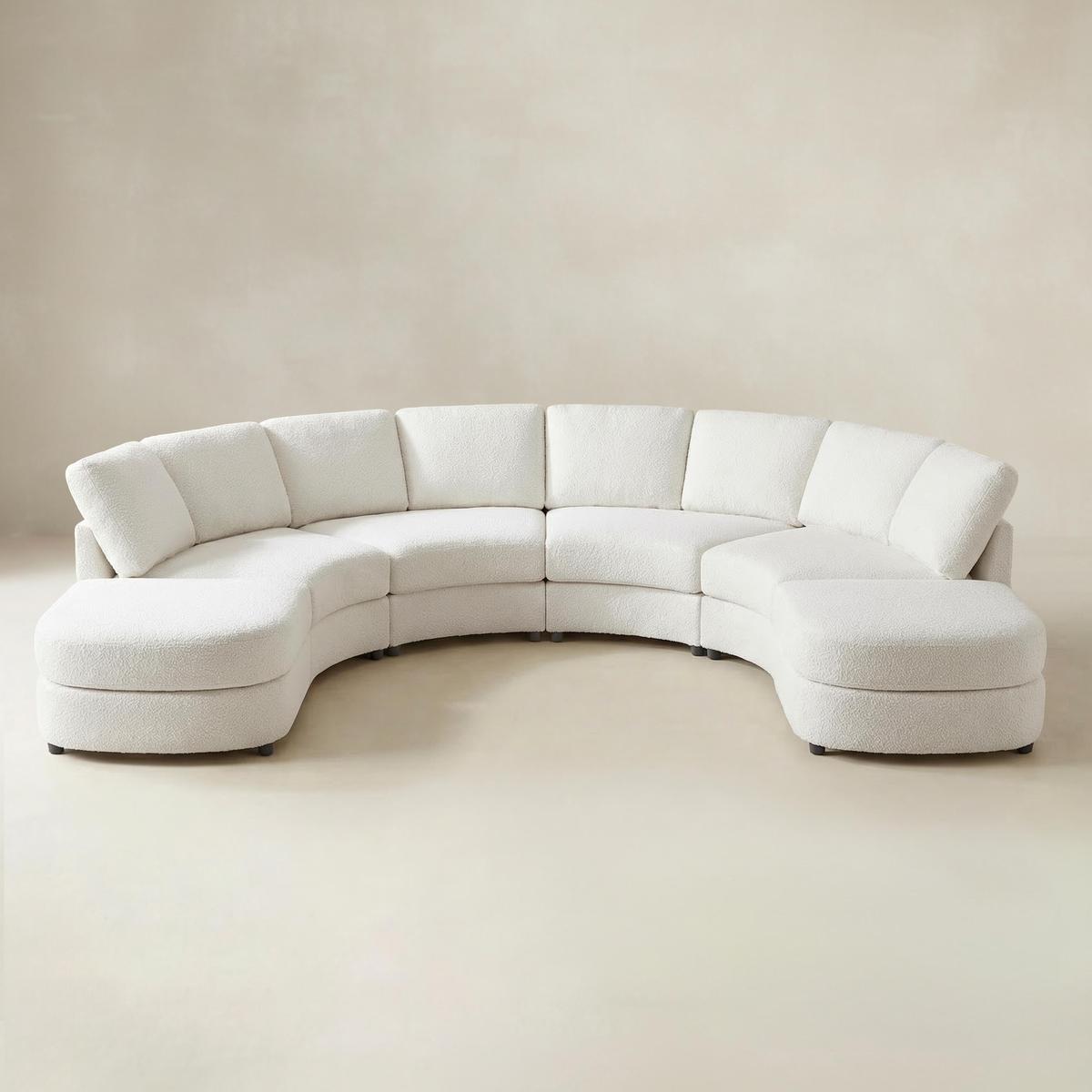 Aeris 138" Modern Curved Sectional Couch & Sofa With Curved Aesthetic