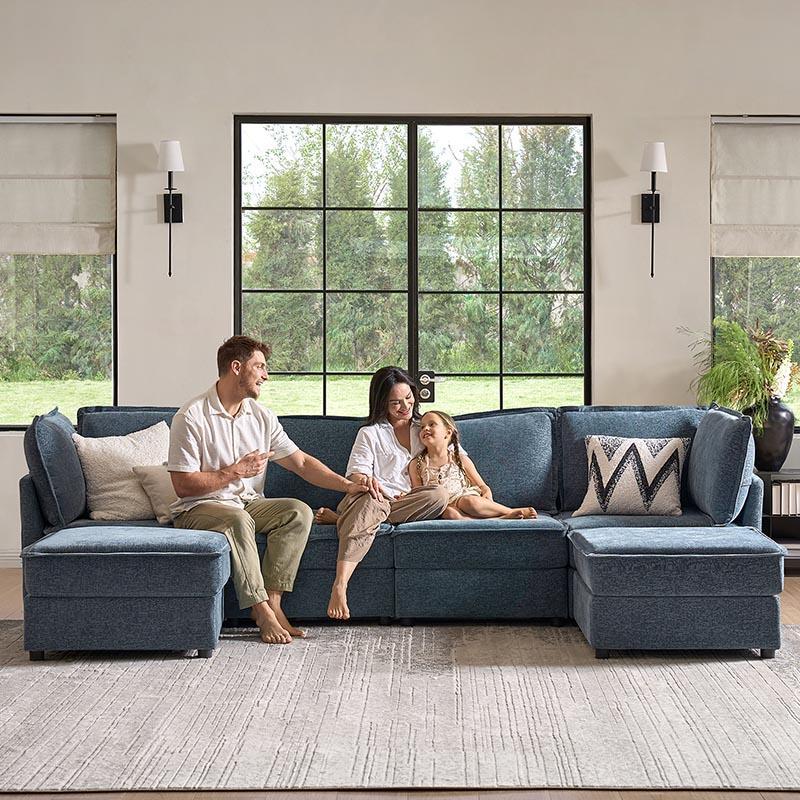 Harmetrix Oversized Soft Sectional Couch with Storage