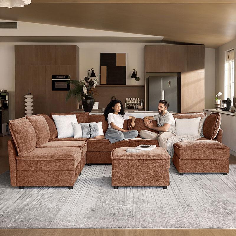 Harmetrix Oversized Soft Sectional Couch with Storage - HULALA HOME