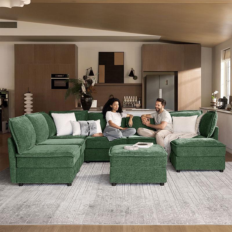 Victoria 8-Seater Soft Sectional Couch with Storage