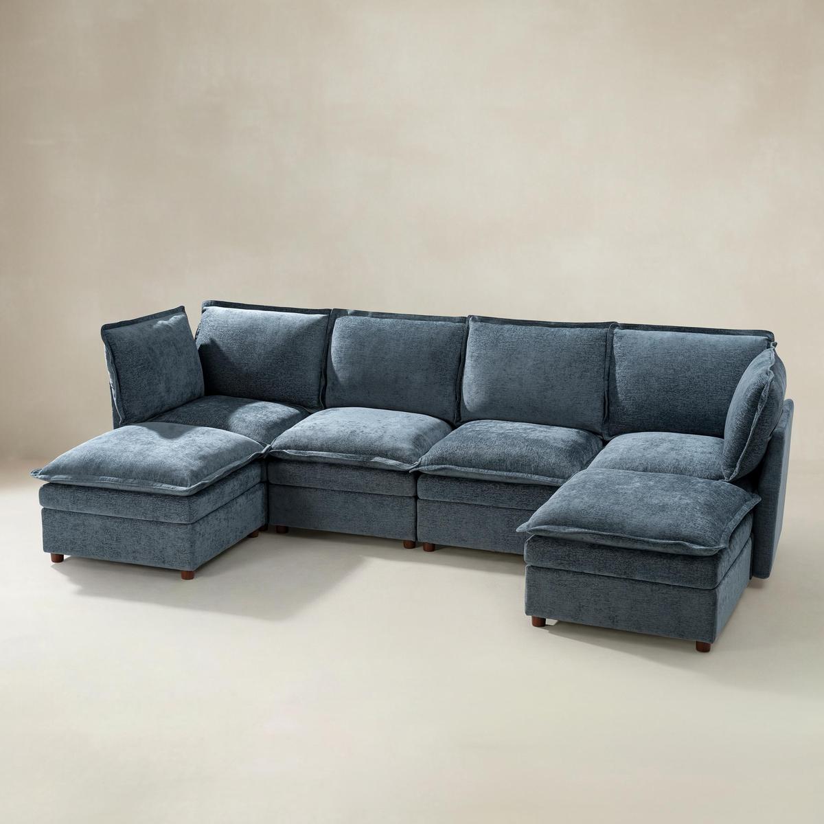 Victoria Oversized Modular Sectional Sofa with Hidden Storage and Removable Slipcovers