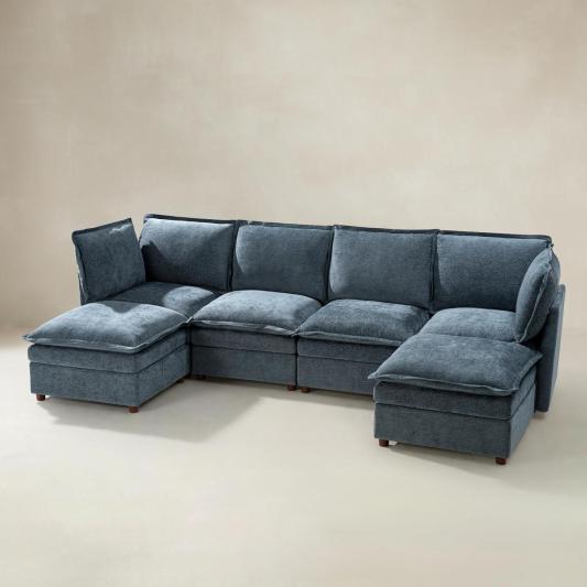 Victoria Oversized Modular Sectional Sofa with Hidden Storage and Removable Slipcovers