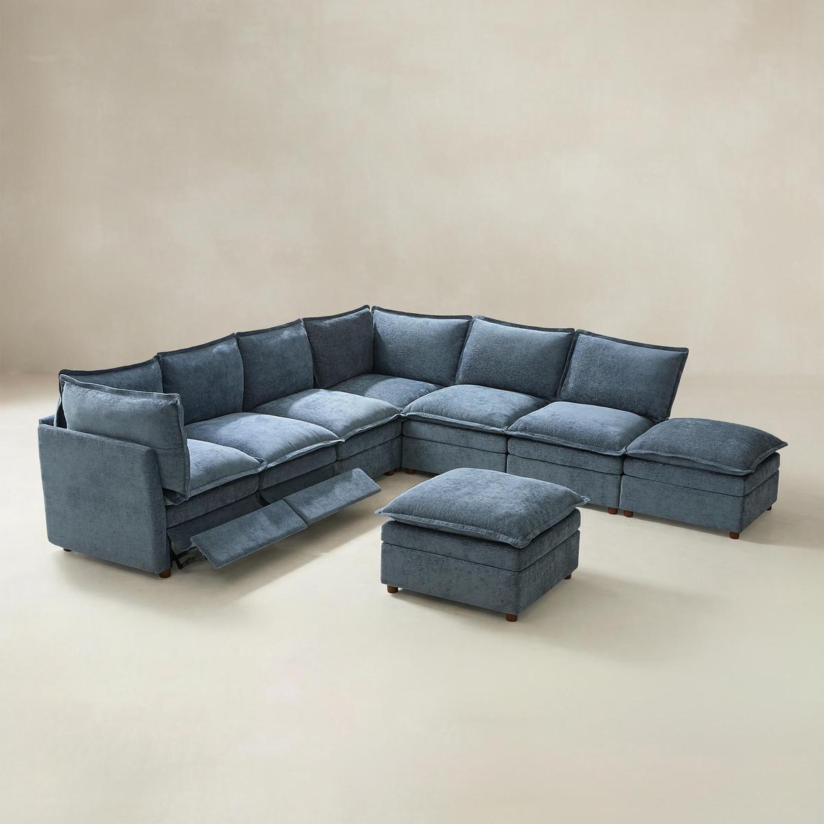 Victoria Oversized Modular Power Reclining Sectional Sofa with Hidden Storage