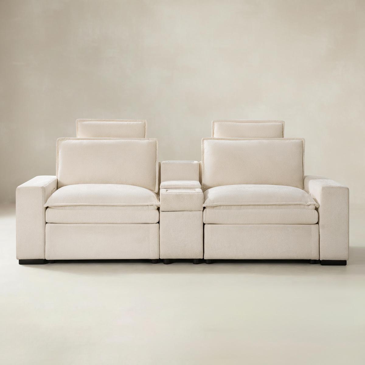 Modern Modular Power Reclining & Standing Coffee Table Living Room Set