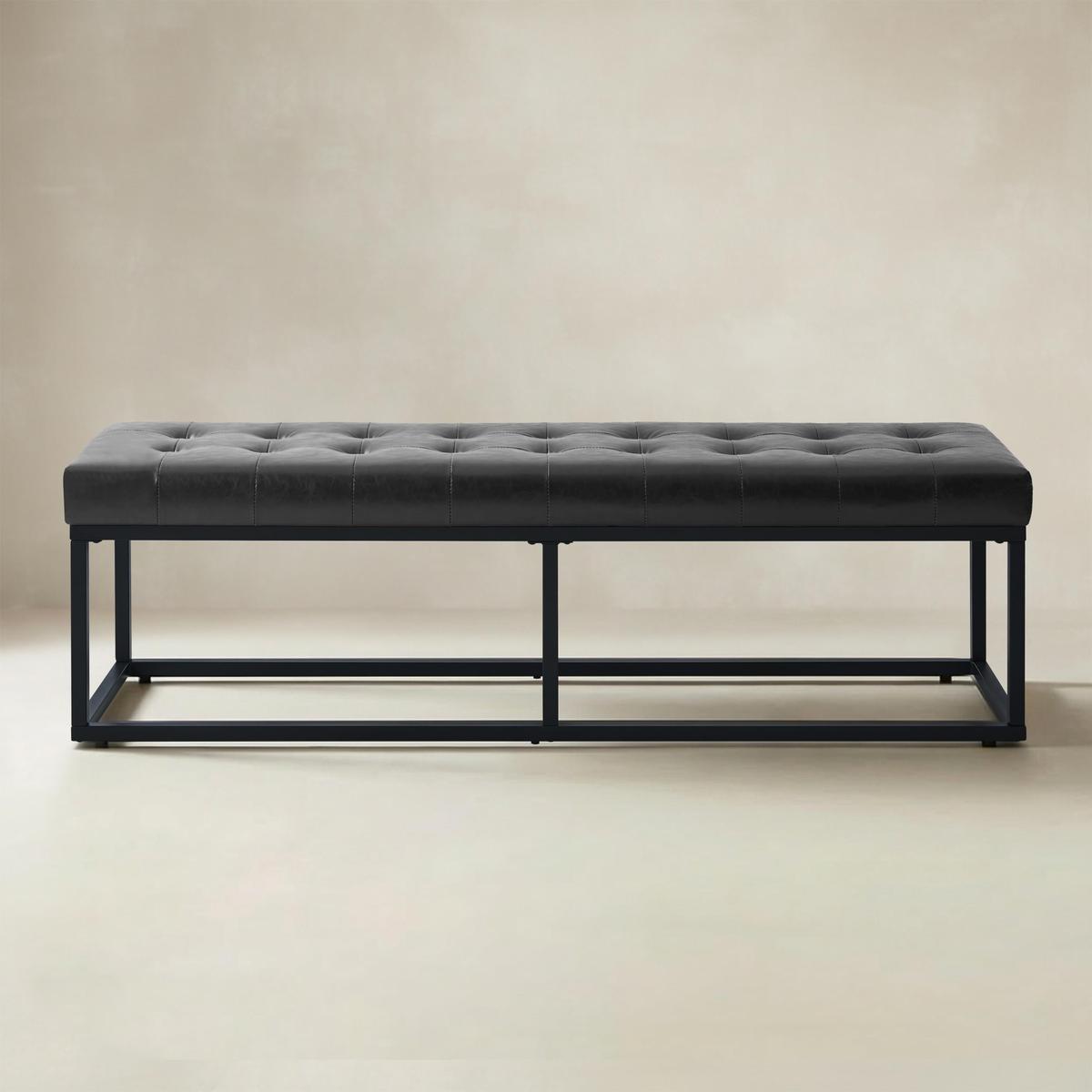 Amparo Mid-century Modern Bench with metal base