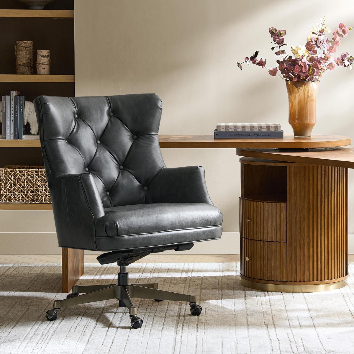 Adrian Hand-Rubbed Oil-Wax Leather Office Chair