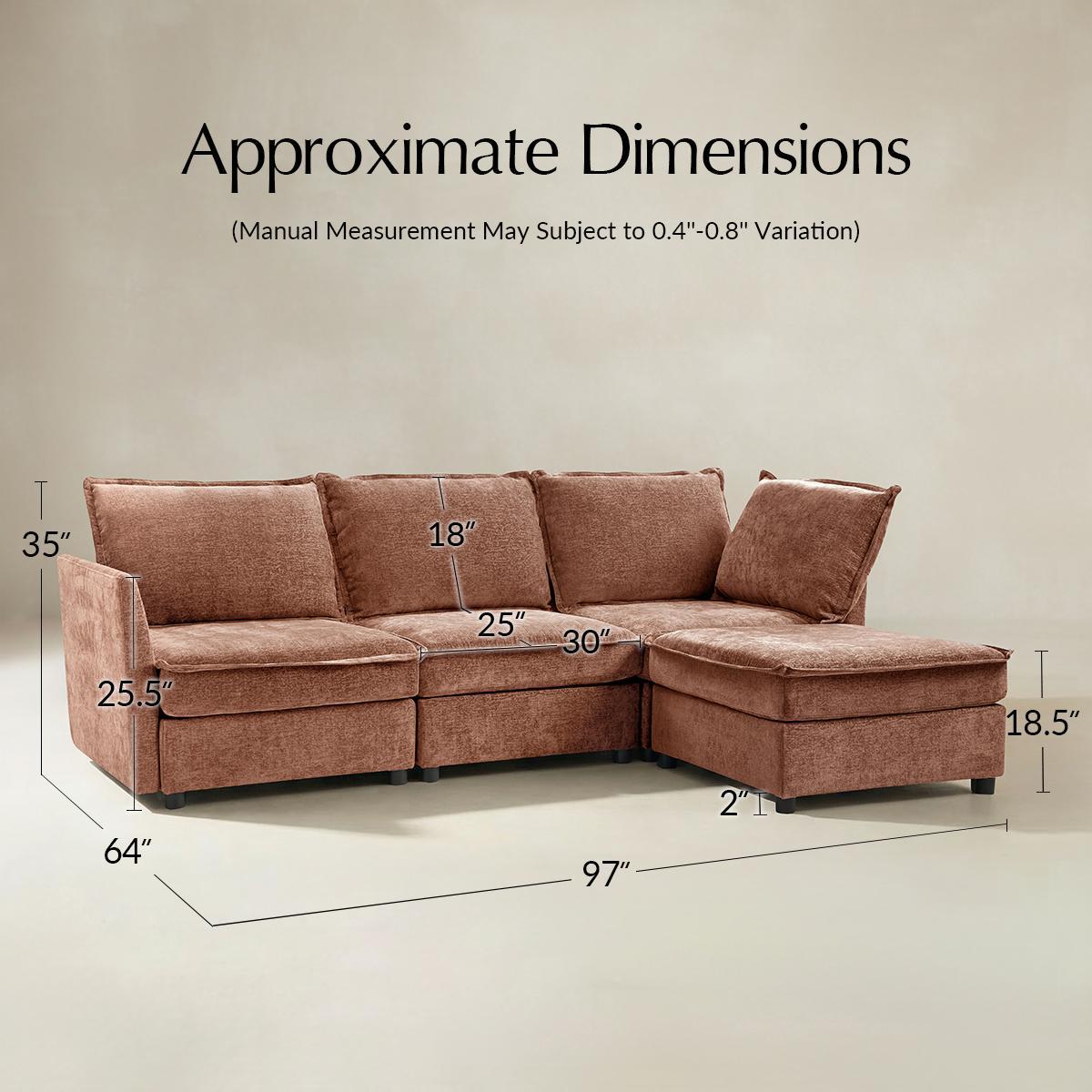 Harmetrix Oversized Soft Sectional Couch with Storage - HULALA HOME