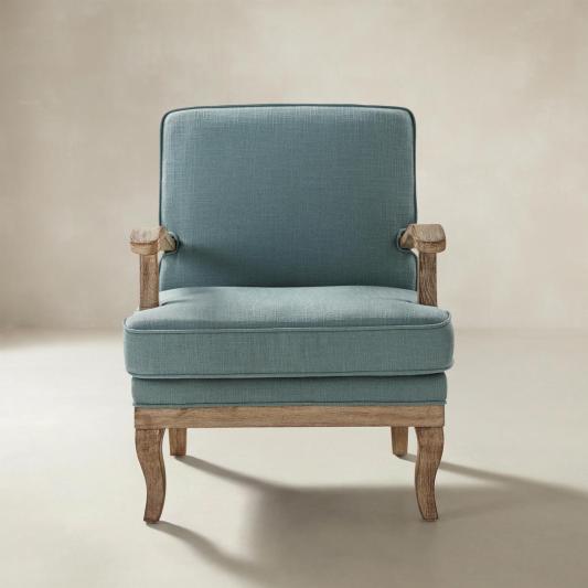 Randolph Farmhouse Upholstered Accent Chair with Wooden Legs(Optional Types)