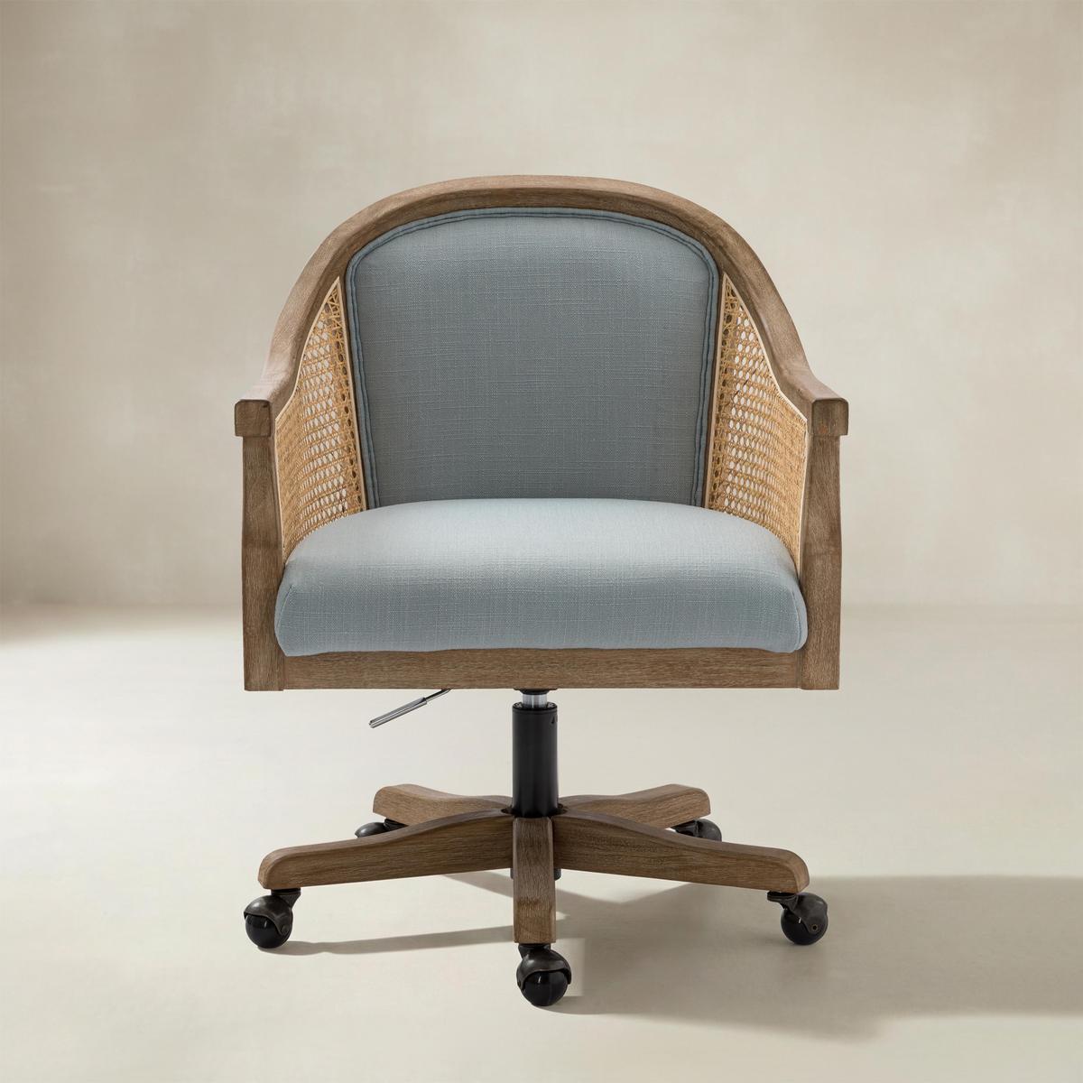 Audrey Task Accent Chair with Rattan Arms