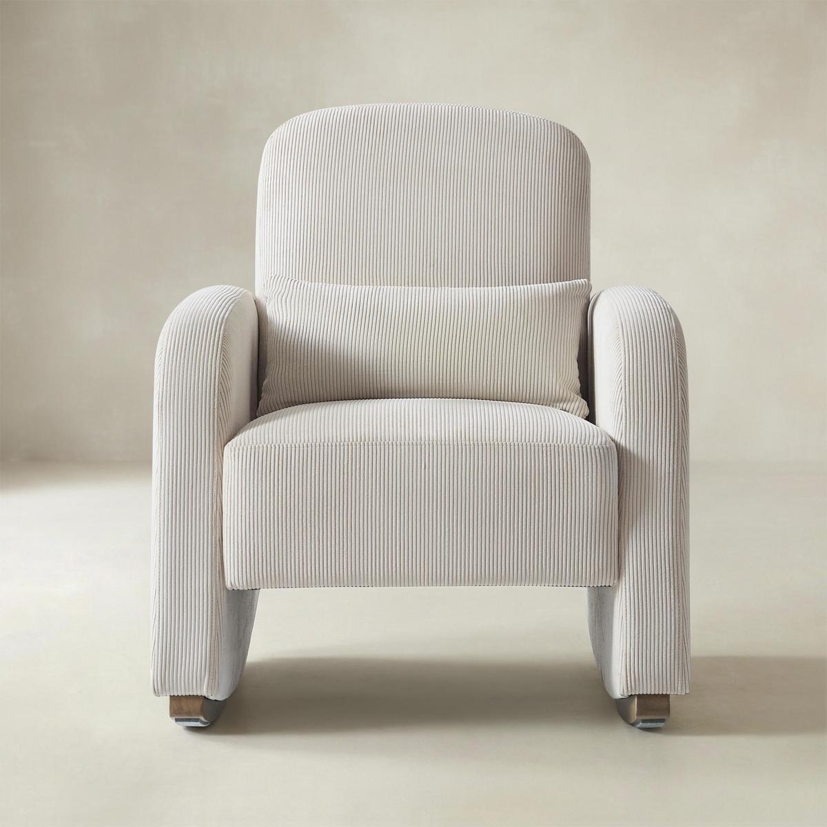 Richard Modern Solid Wood Rocking Chair with Lumbar Pillow