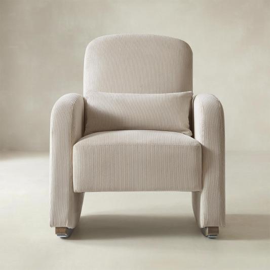 Richard Modern Solid Wood Rocking Chair with Lumbar Pillow
