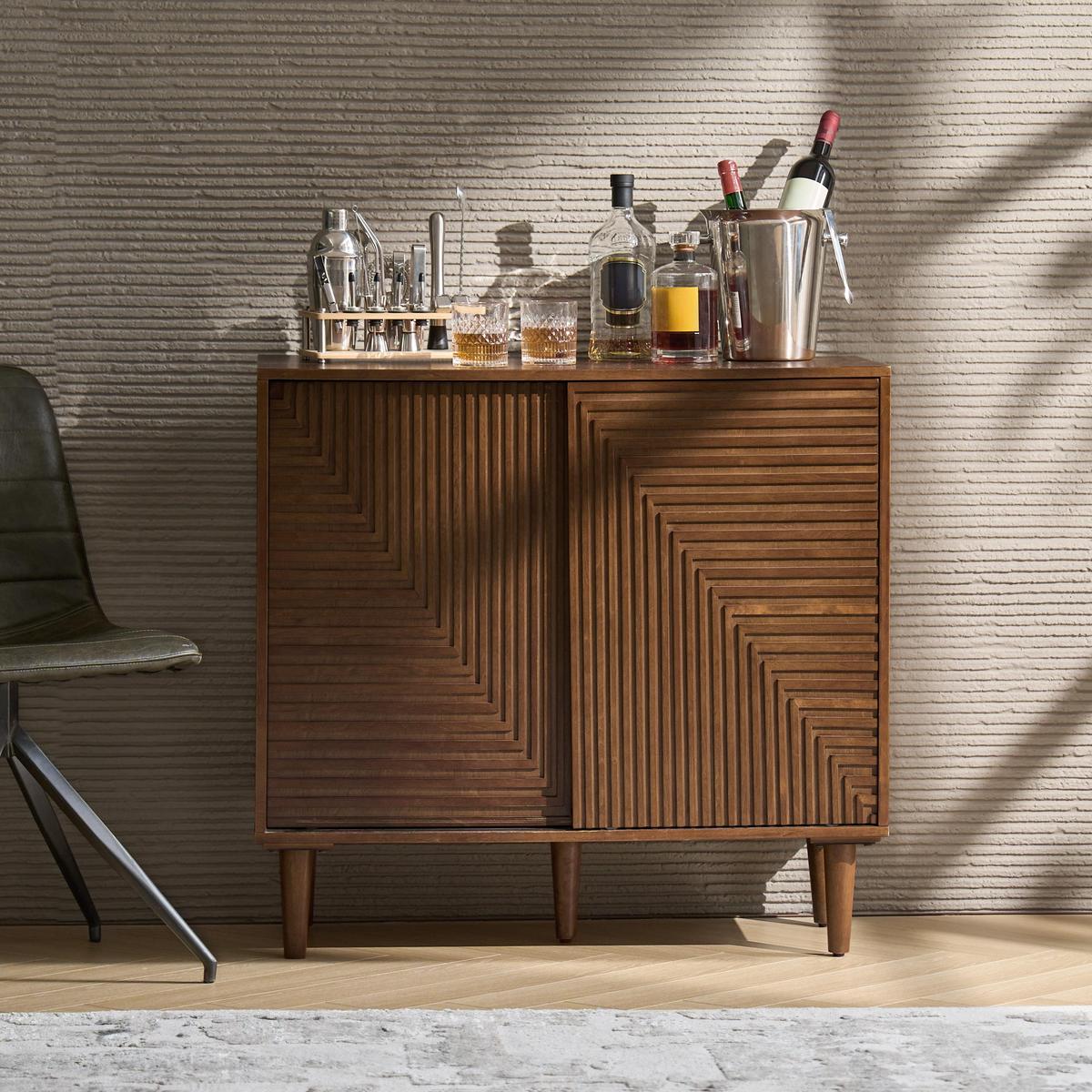 Archie 34" Tall 2-Door Accent Cabinet – Compact Multifunction Storage Cabinet for Entryway, Living Room or Bedroom