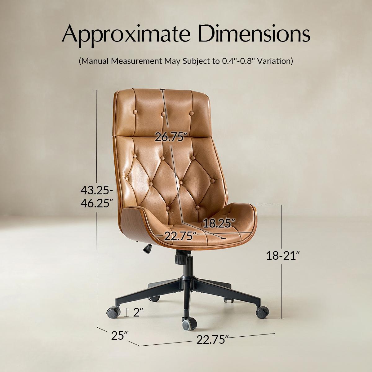 Linzy Adjustable Swivel Chair with Bentwood & Leather-HULALA HOME