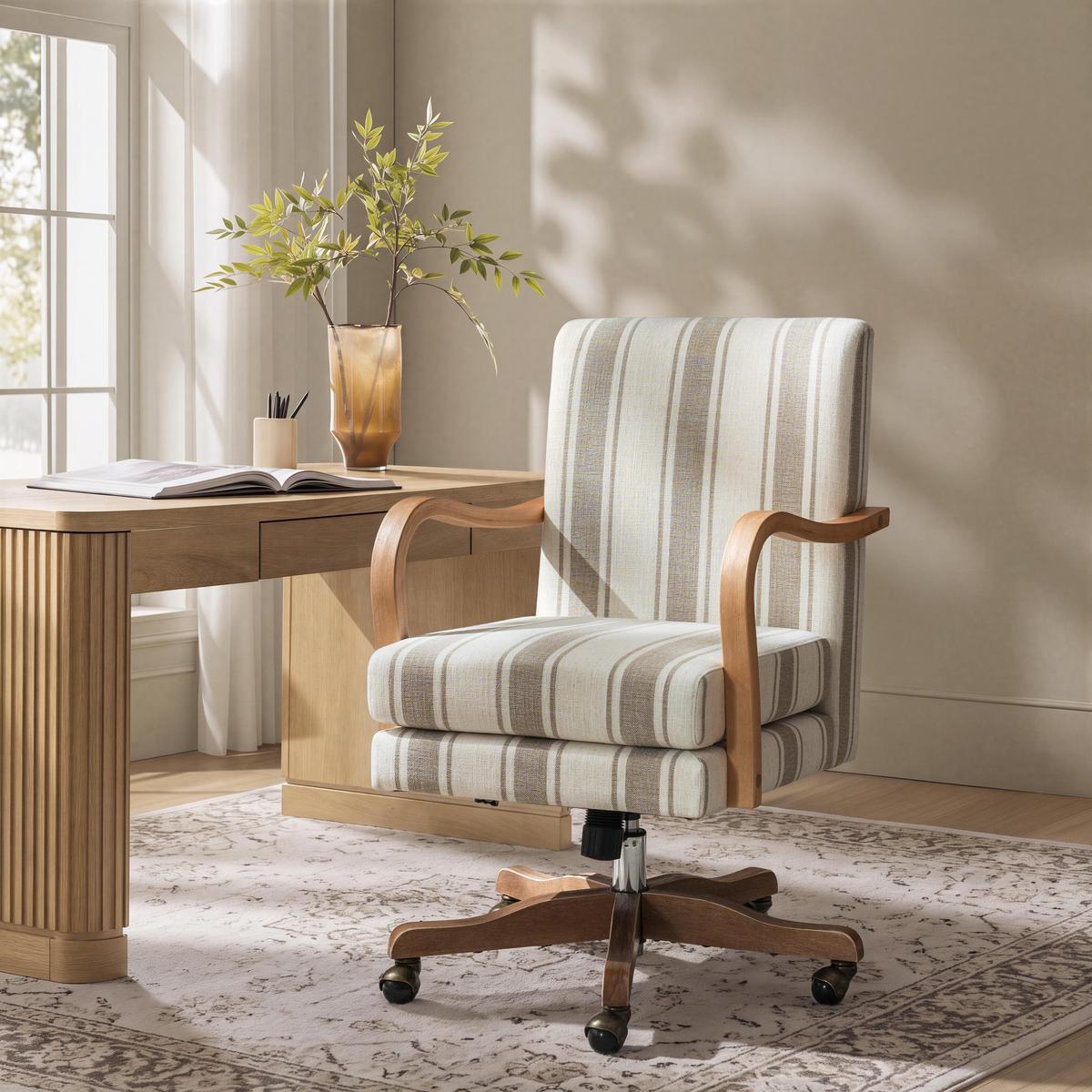 Roman  Farmhouse  Solid Wood Office Chair