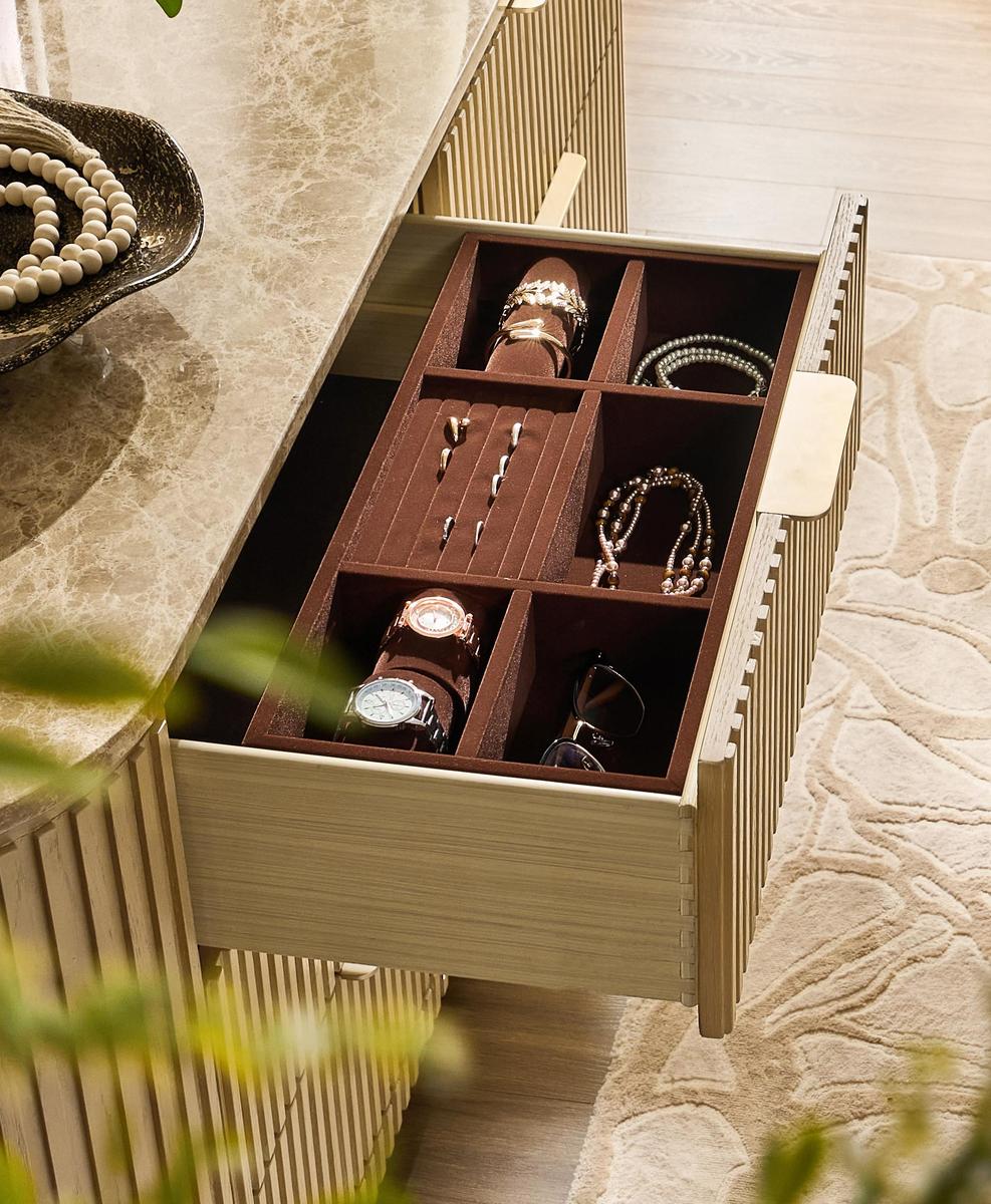 Arcua Fluted Marble Top Dresser