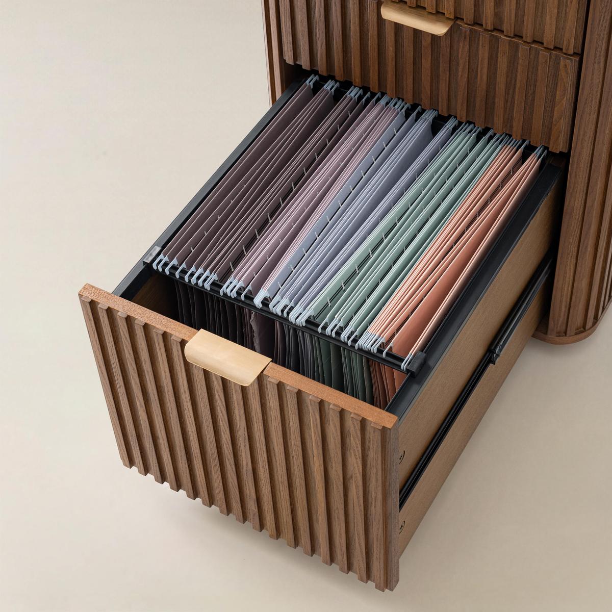 Baggio Modern Fluted File Cabinet