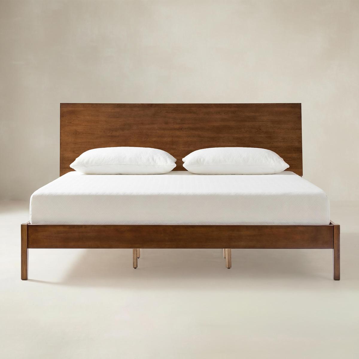 Vivian Solid Wood Platform Bed with USB Ports and Storage Headboard